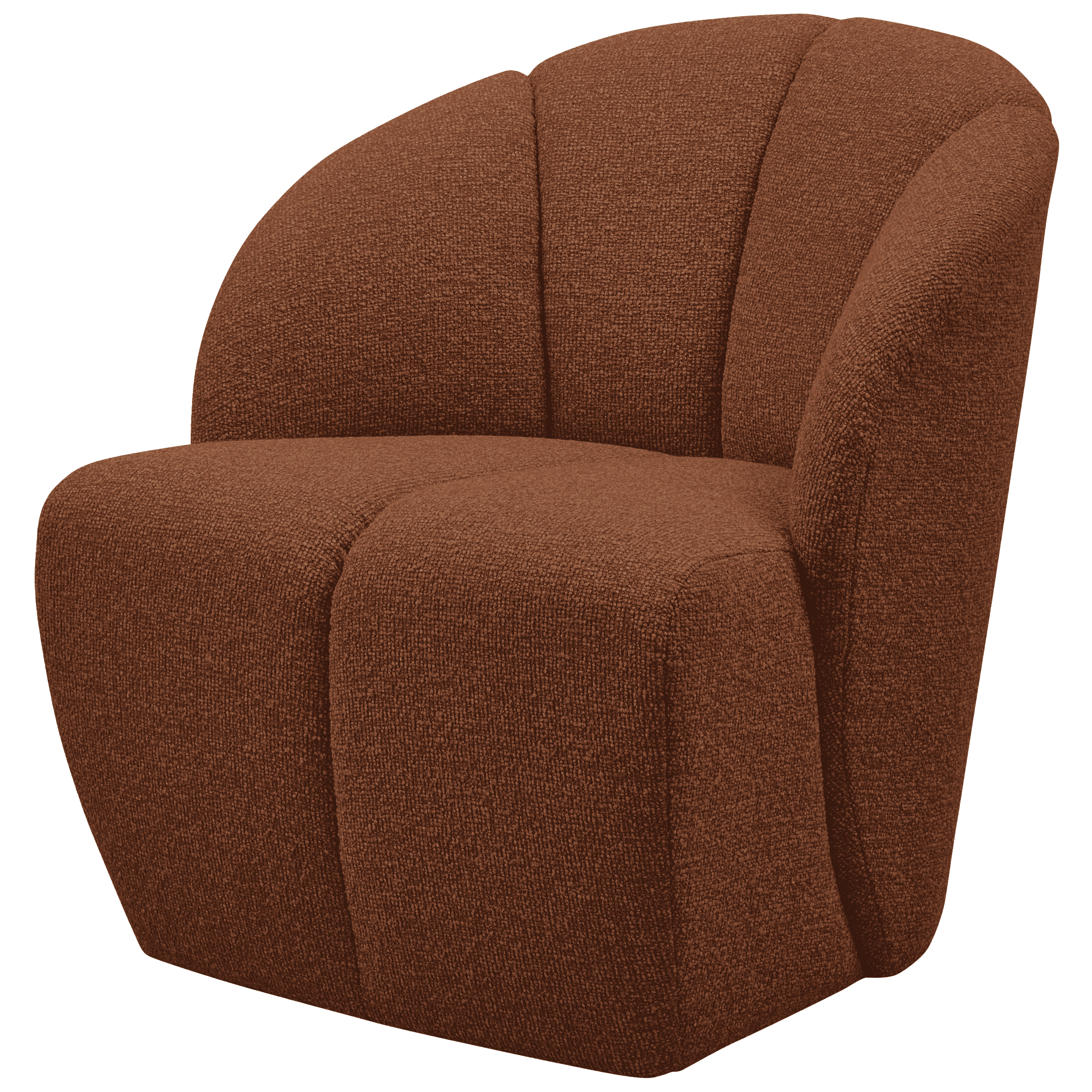 WOOOD Draaifauteuil Mojo Bouclé - Roestbruin Melange | WOOOD