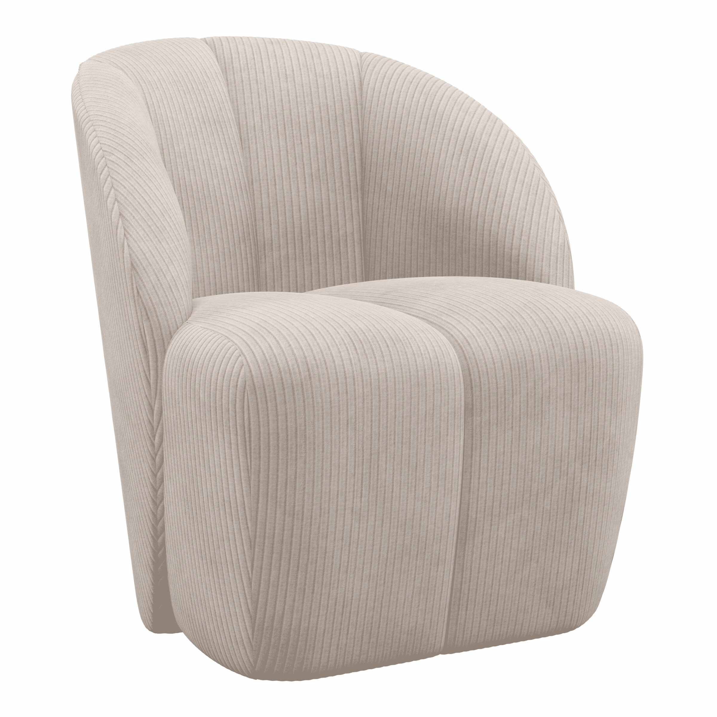 WOOOD Draaifauteuil Mojo Ribstof - Ecru | WOOOD