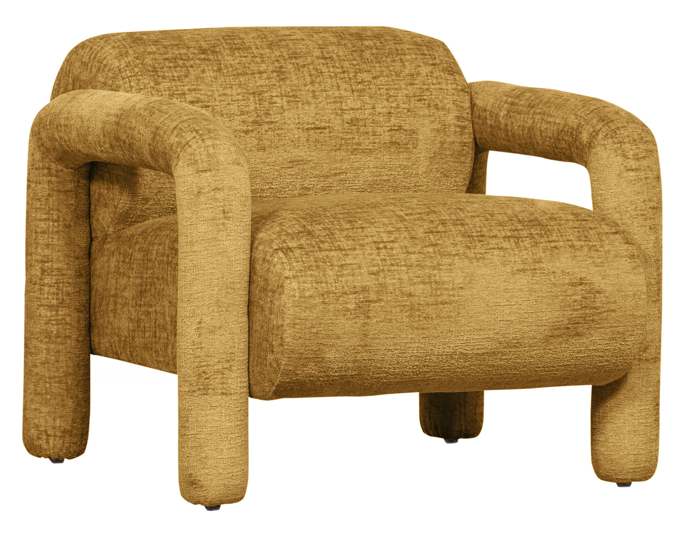 WOOOD Fauteuil Lenny Structure Velvet - Goudgeel - Exclusive | WOOOD