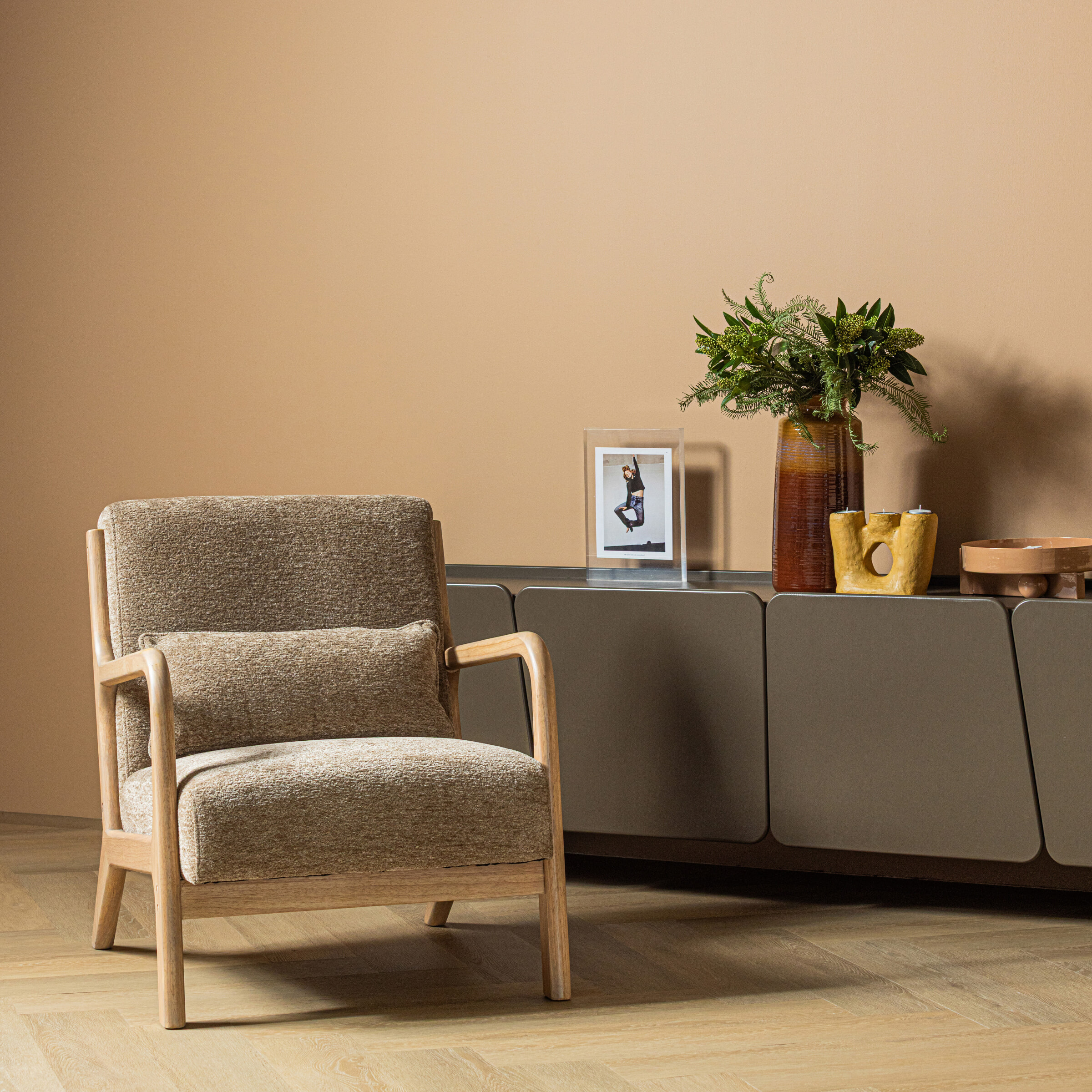 WOOOD Fauteuil Mark Chenille - Zand | WOOOD