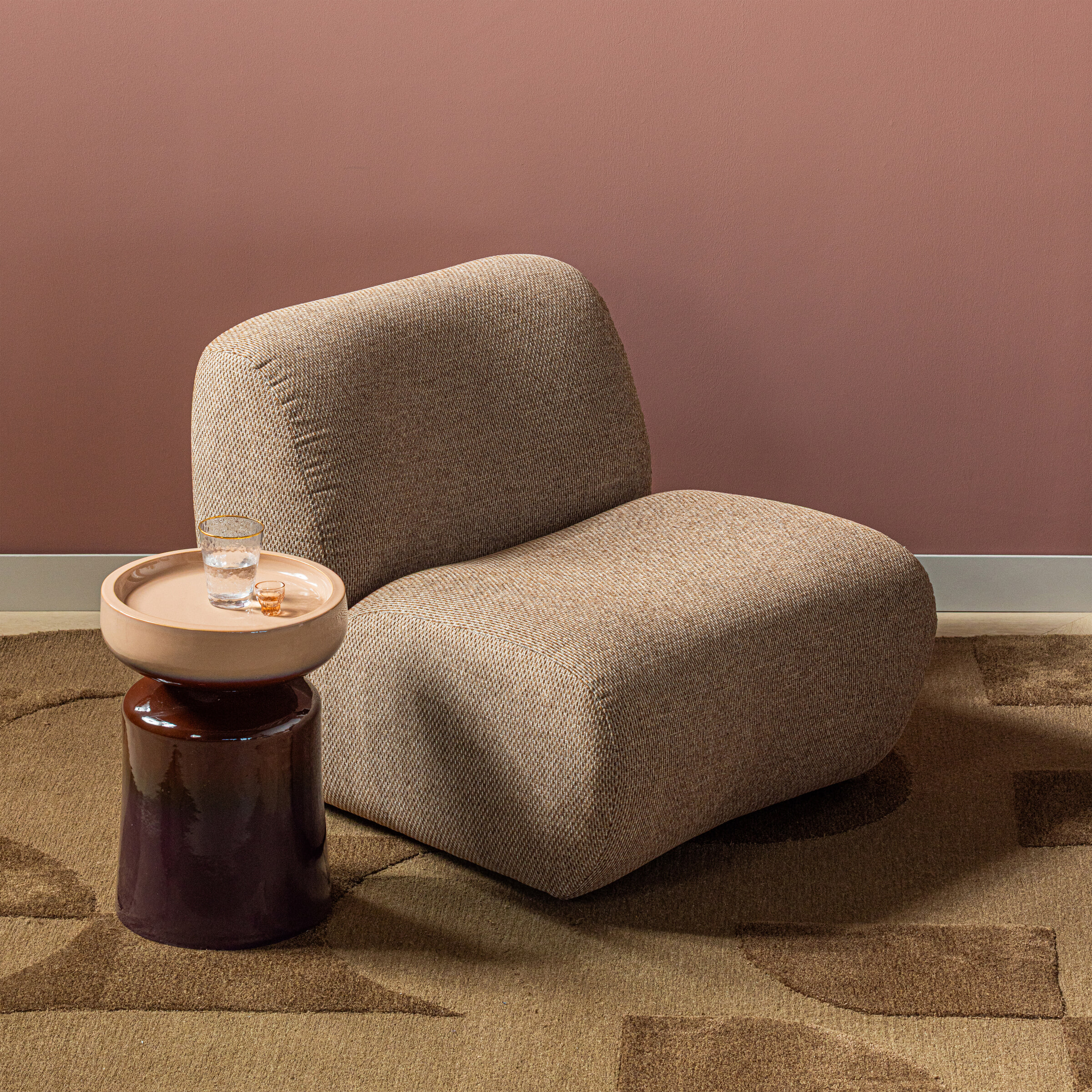 WOOOD Fauteuil Nomu Chenille - Lichtbruin | WOOOD
