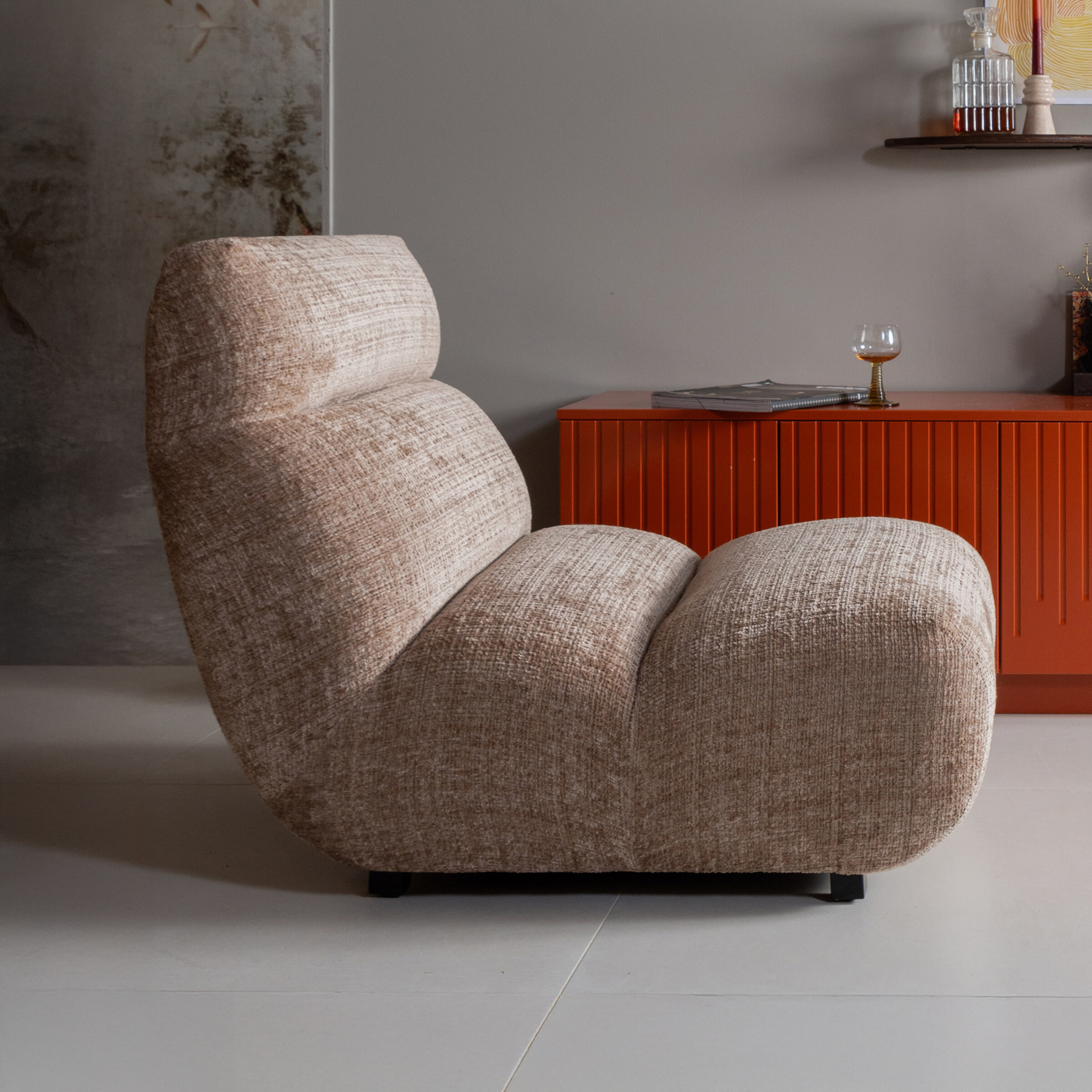 WOOOD Fauteuil Observe Chenille - Clay - BePureHome | WOOOD