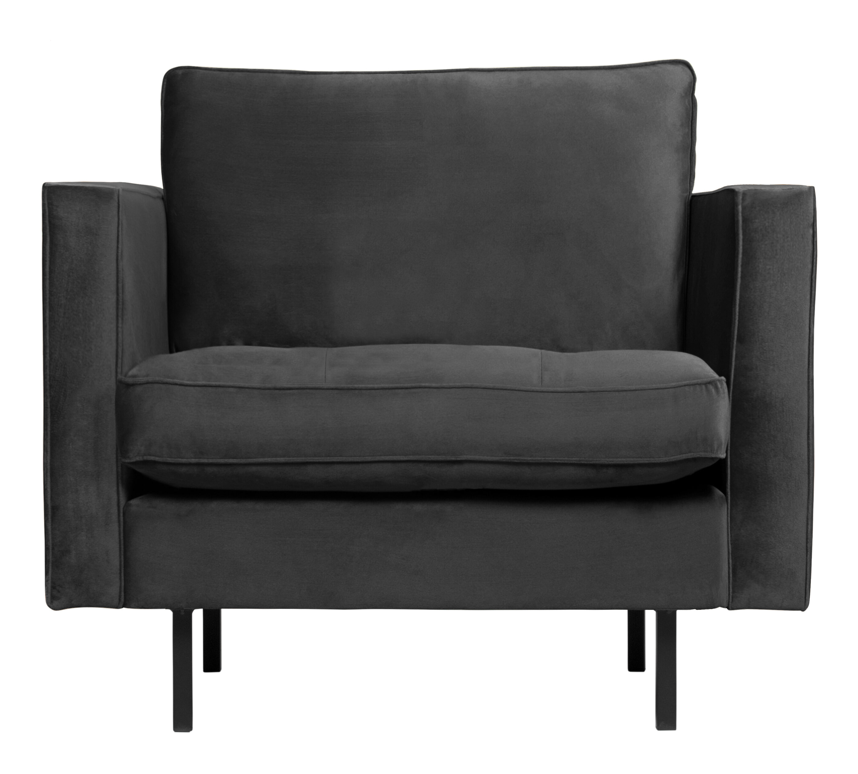 WOOOD Fauteuil Rodeo Velvet - Antraciet - BePureHome | WOOOD
