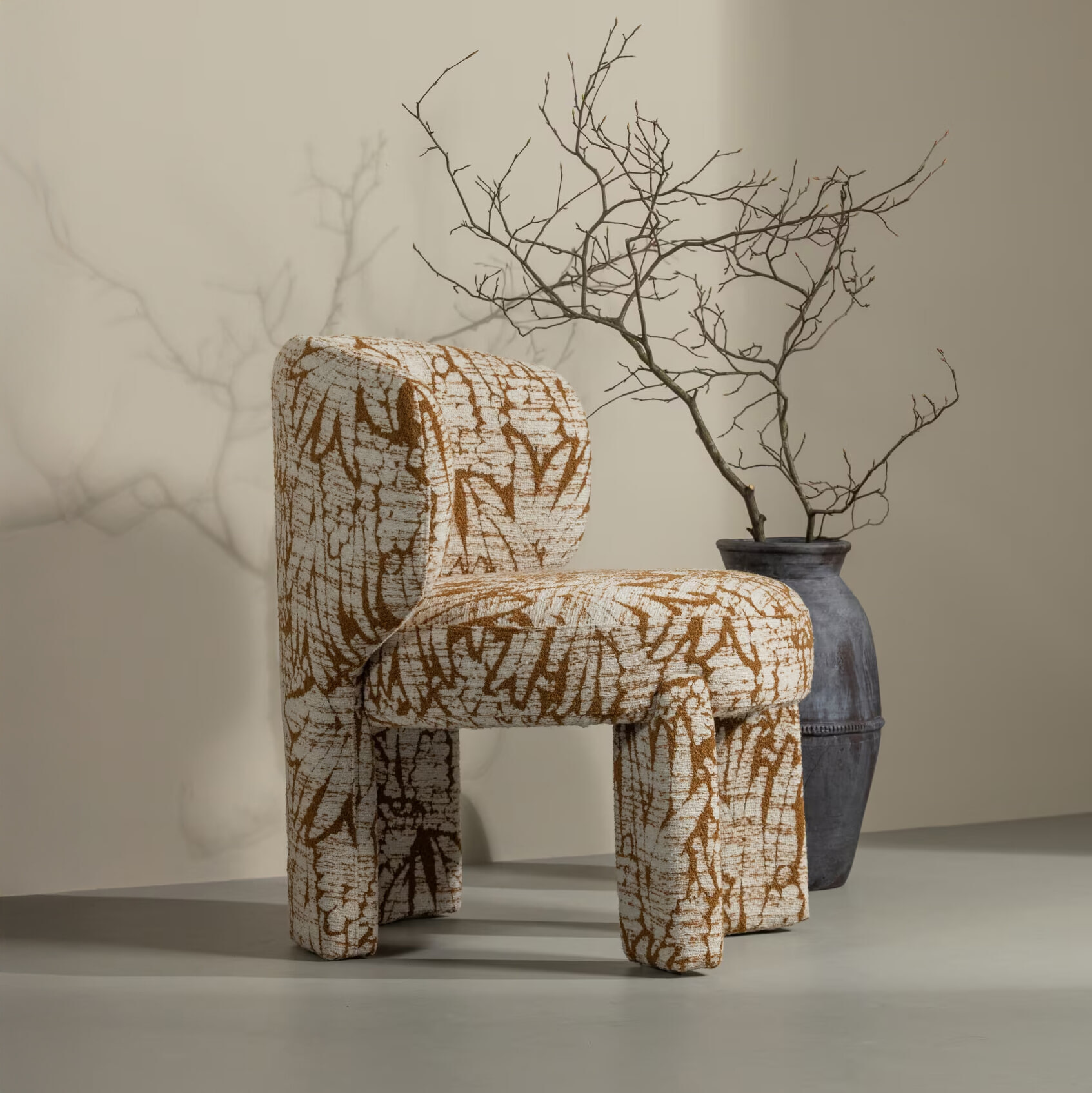WOOOD Fauteuil Upke Geweven stof - Naturel/Bruin | WOOOD