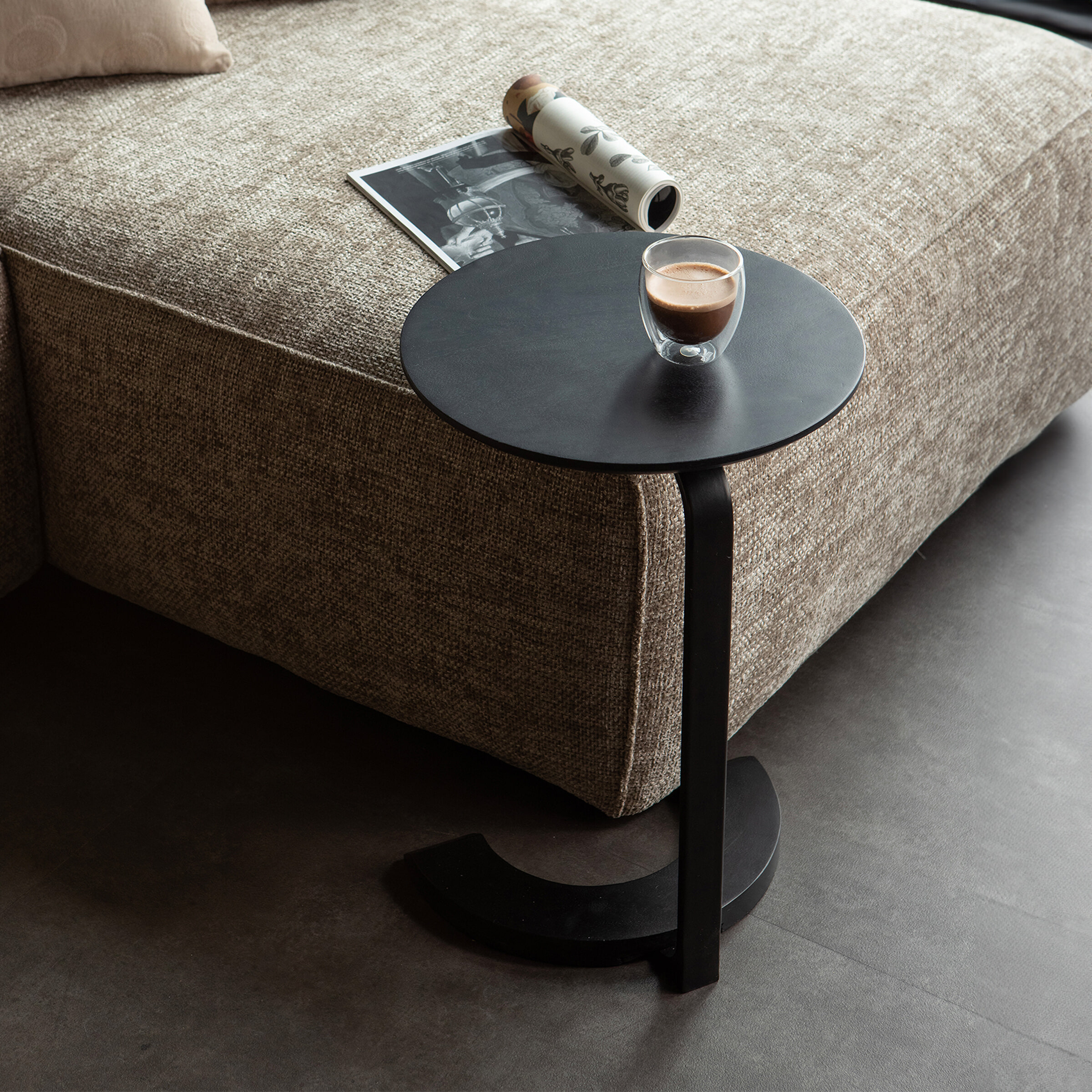 WOOOD Laptoptafel Floor 39cm - Zwart - Rond - Exclusive | WOOOD