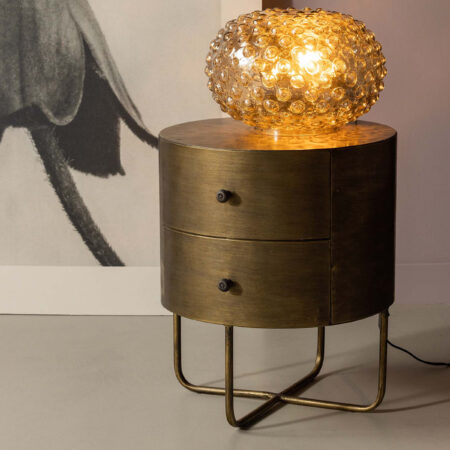 WOOOD Nachtkastje Glossy Met 2 lades - Antique Brass - BePureHome | WOOOD