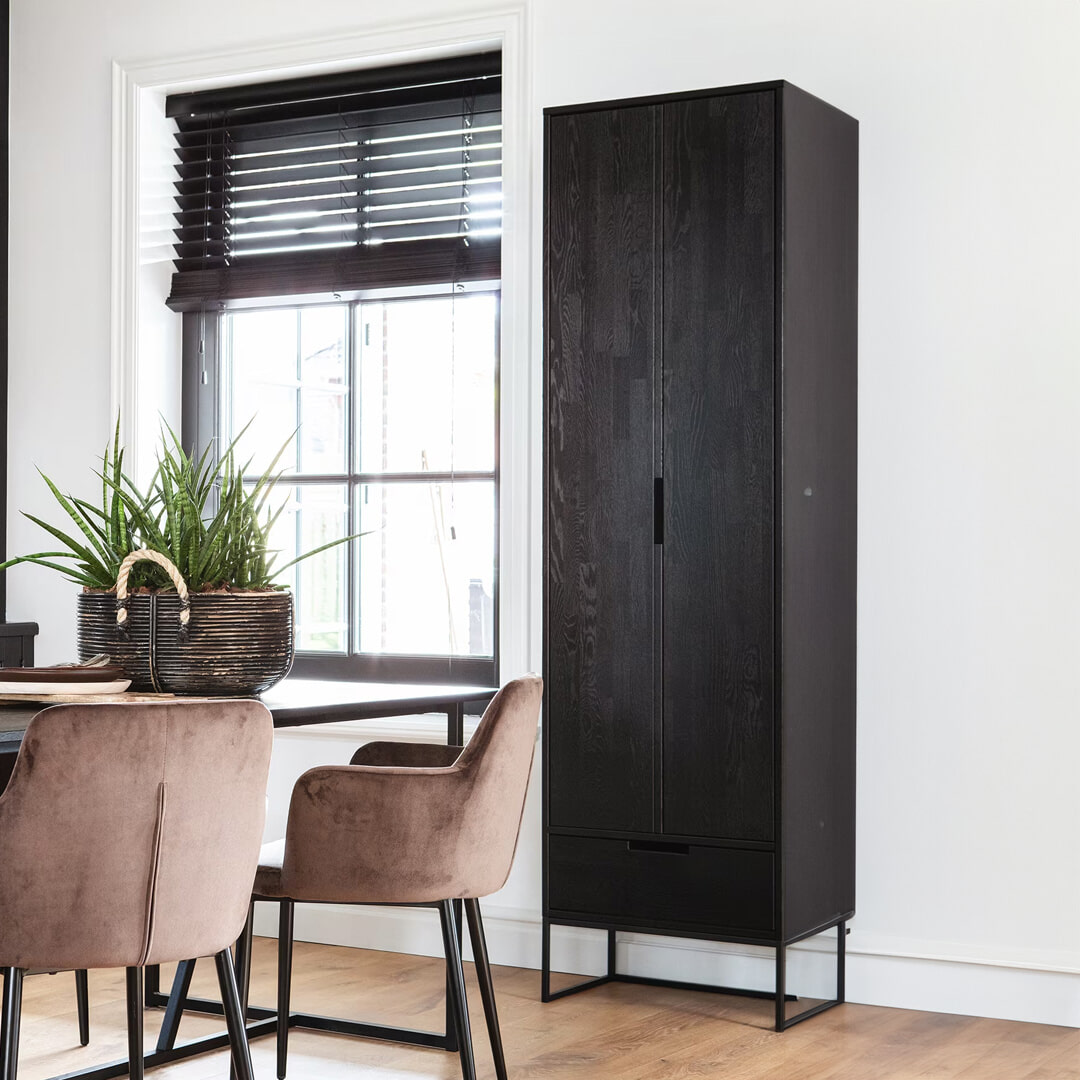 WOOOD Opbergkast Silas 210 x 60cm - Zwart - Exclusive | WOOOD