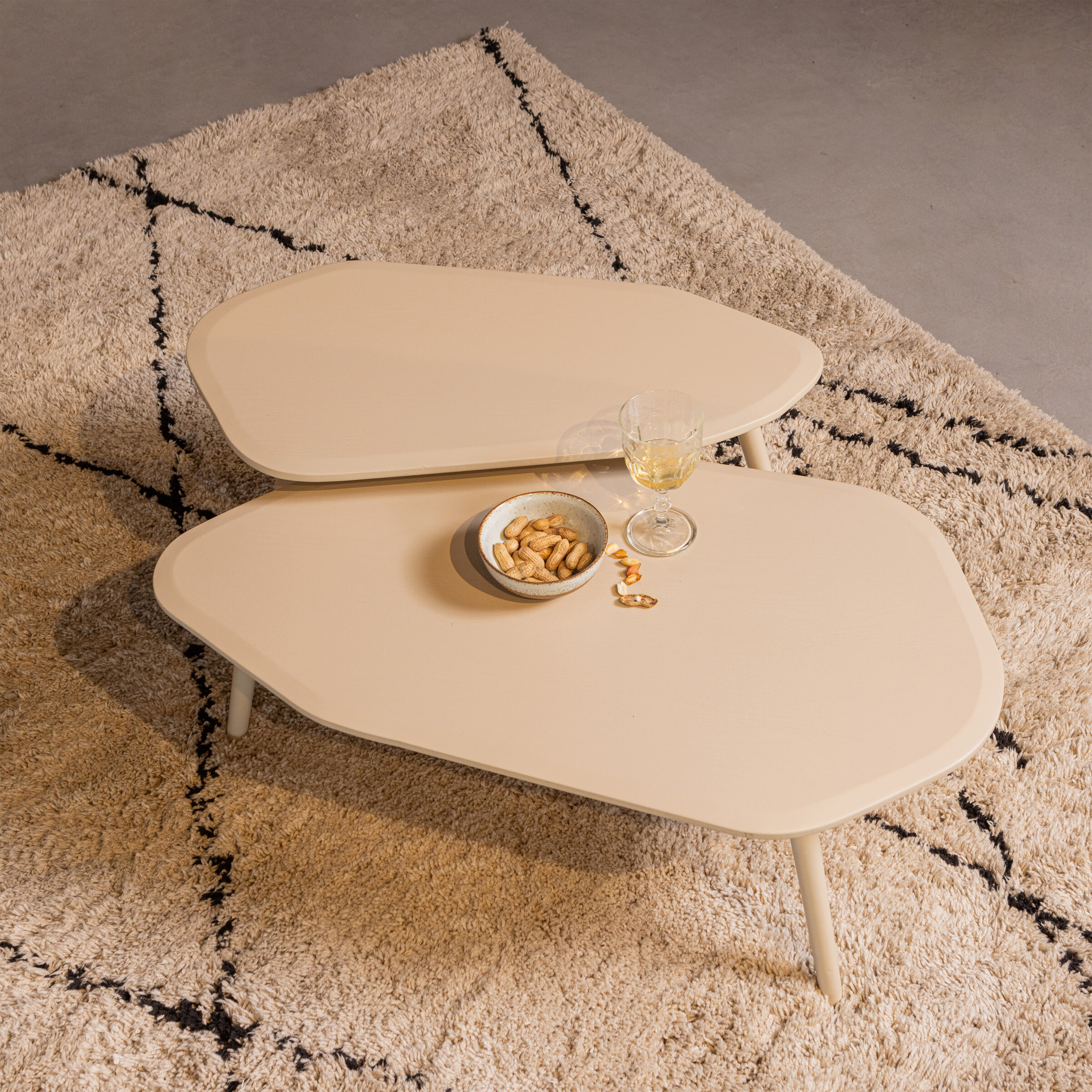 WOOOD Organische Salontafel Davina Set van 2 stuks