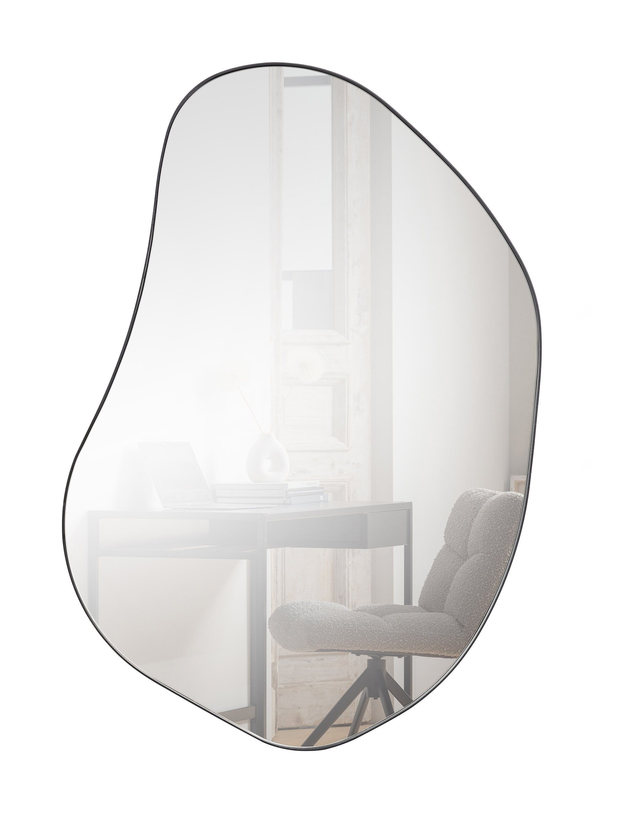WOOOD Organische Spiegel Romee 100 x 70cm - Zwart | WOOOD