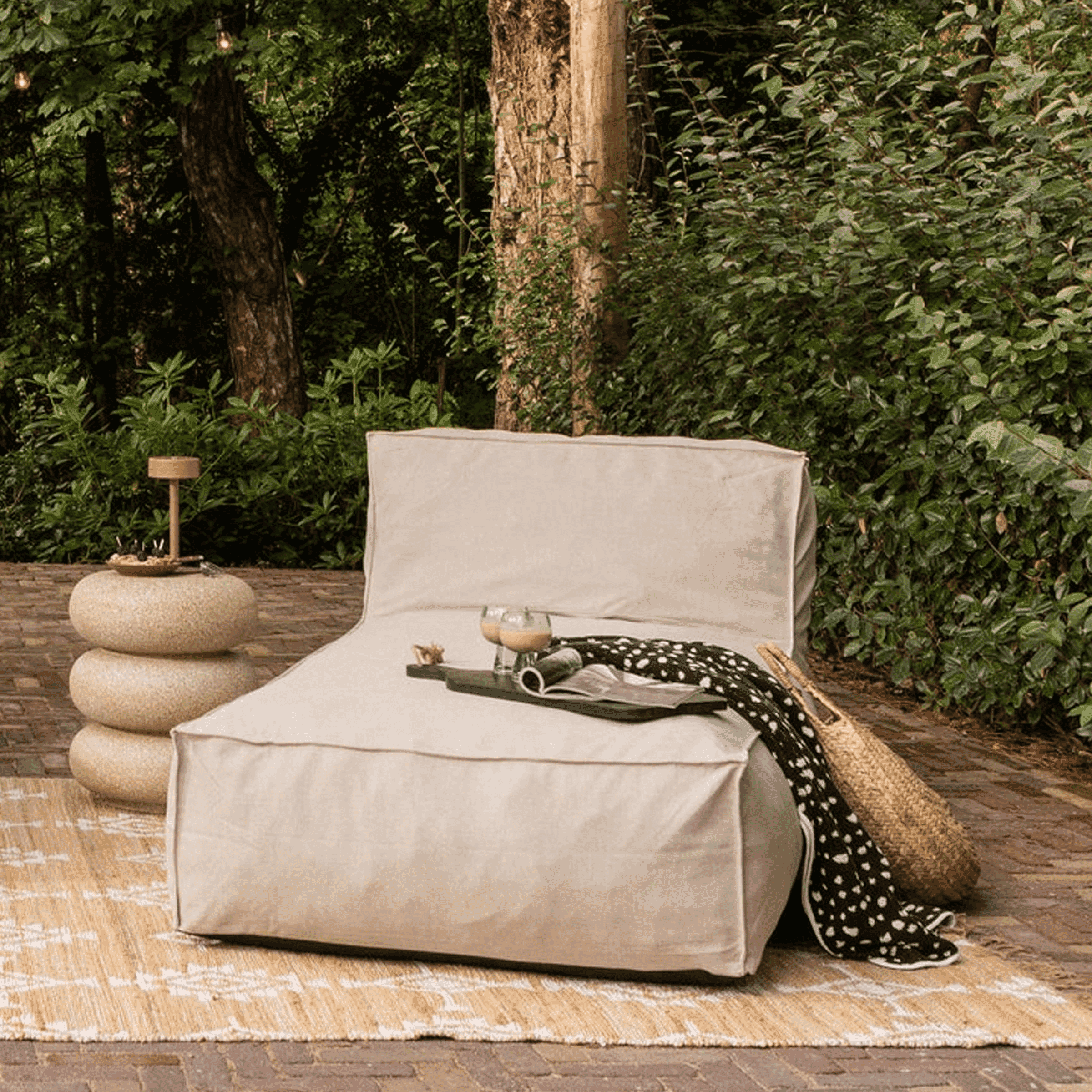 WOOOD Outdoor Ligbed Velora Olefin stof - Zand | WOOOD