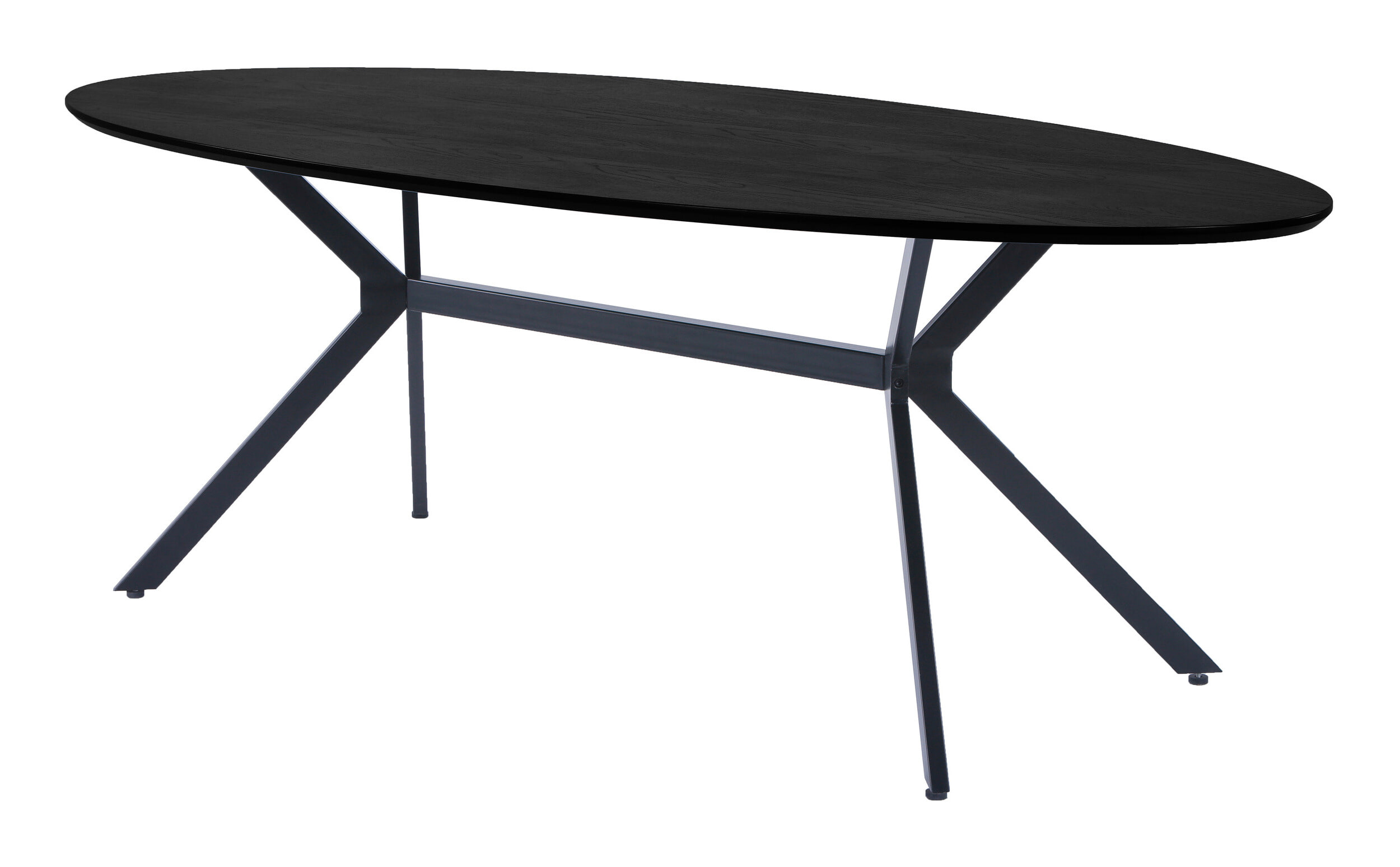 WOOOD Ovale Eettafel Bruno 220 x 100cm - zwart - Ovaal - Exclusive | WOOOD