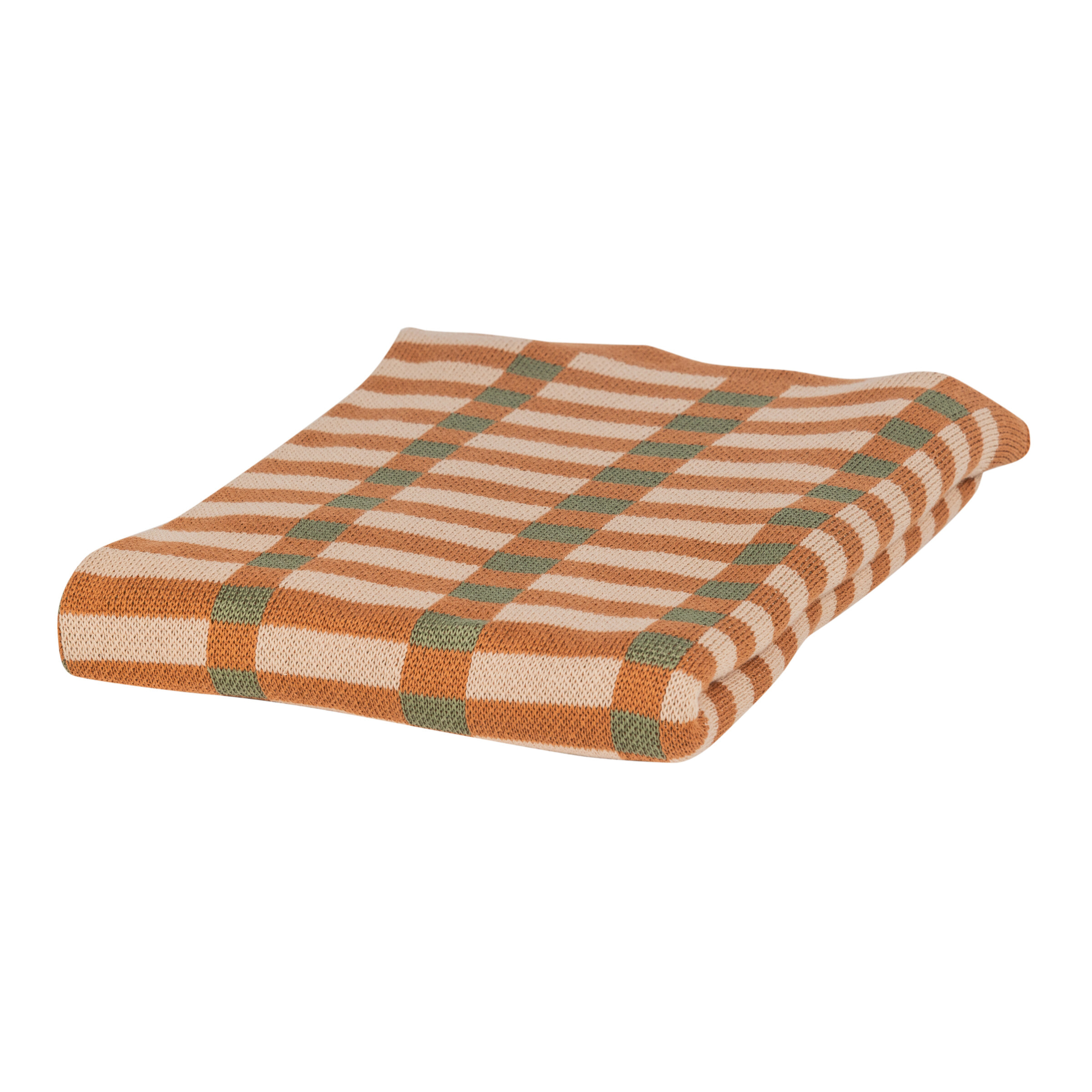 WOOOD Plaid Vola 130 x 170cm - Groen/Oranje | WOOOD