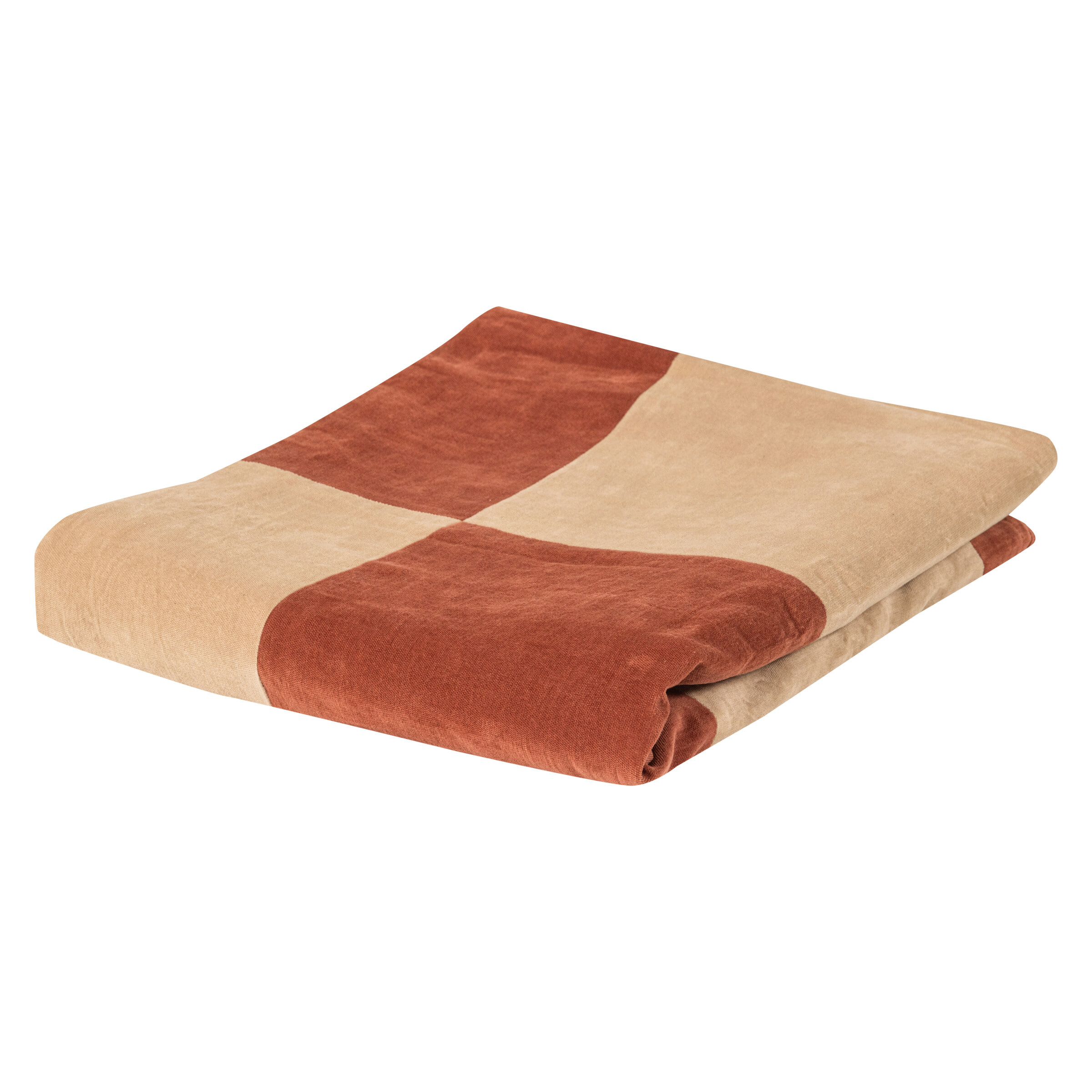 WOOOD Plaid Zena 130 x 170cm - Roestbruin/Beige | WOOOD