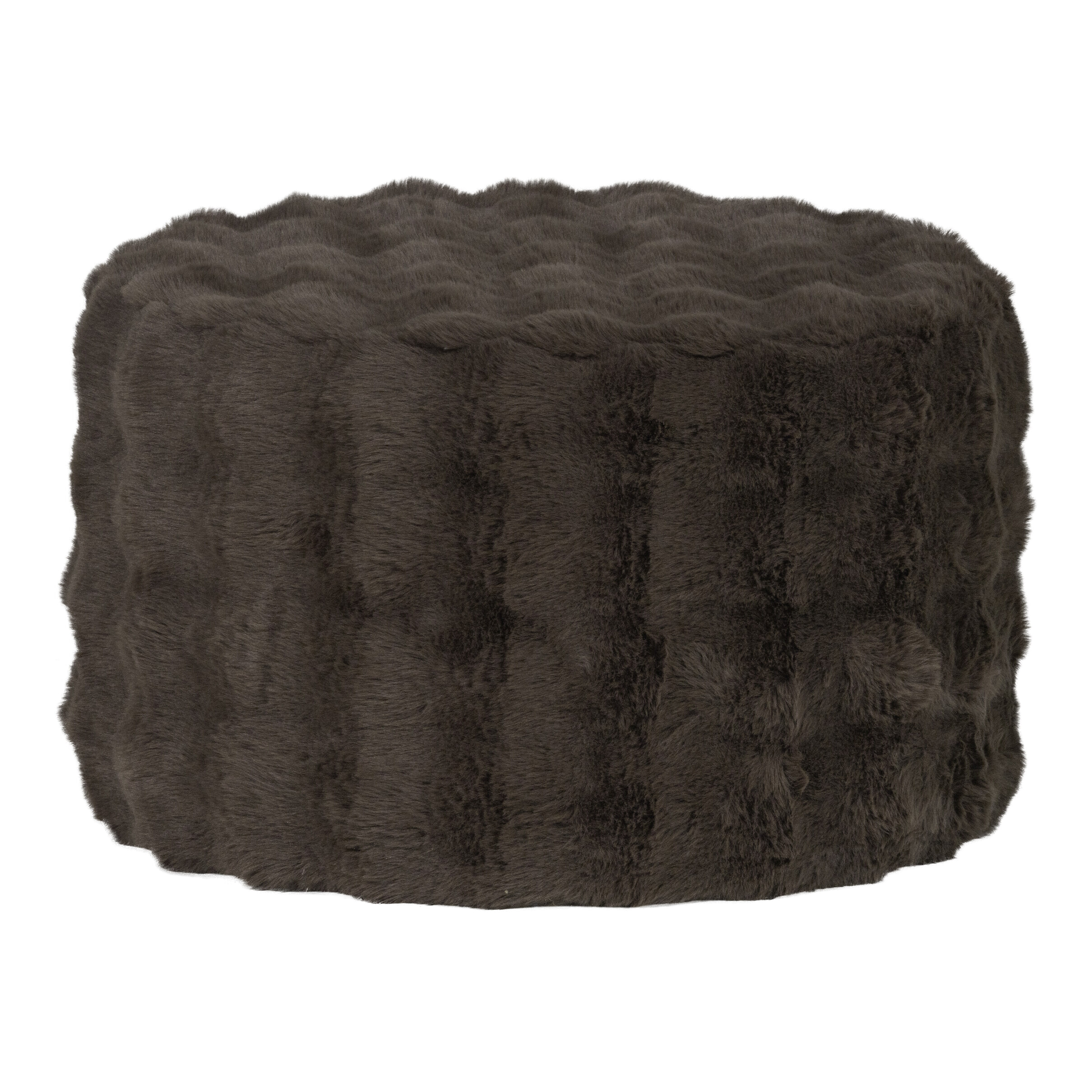 WOOOD Poef Olven Fluffy stof - Bruin | WOOOD
