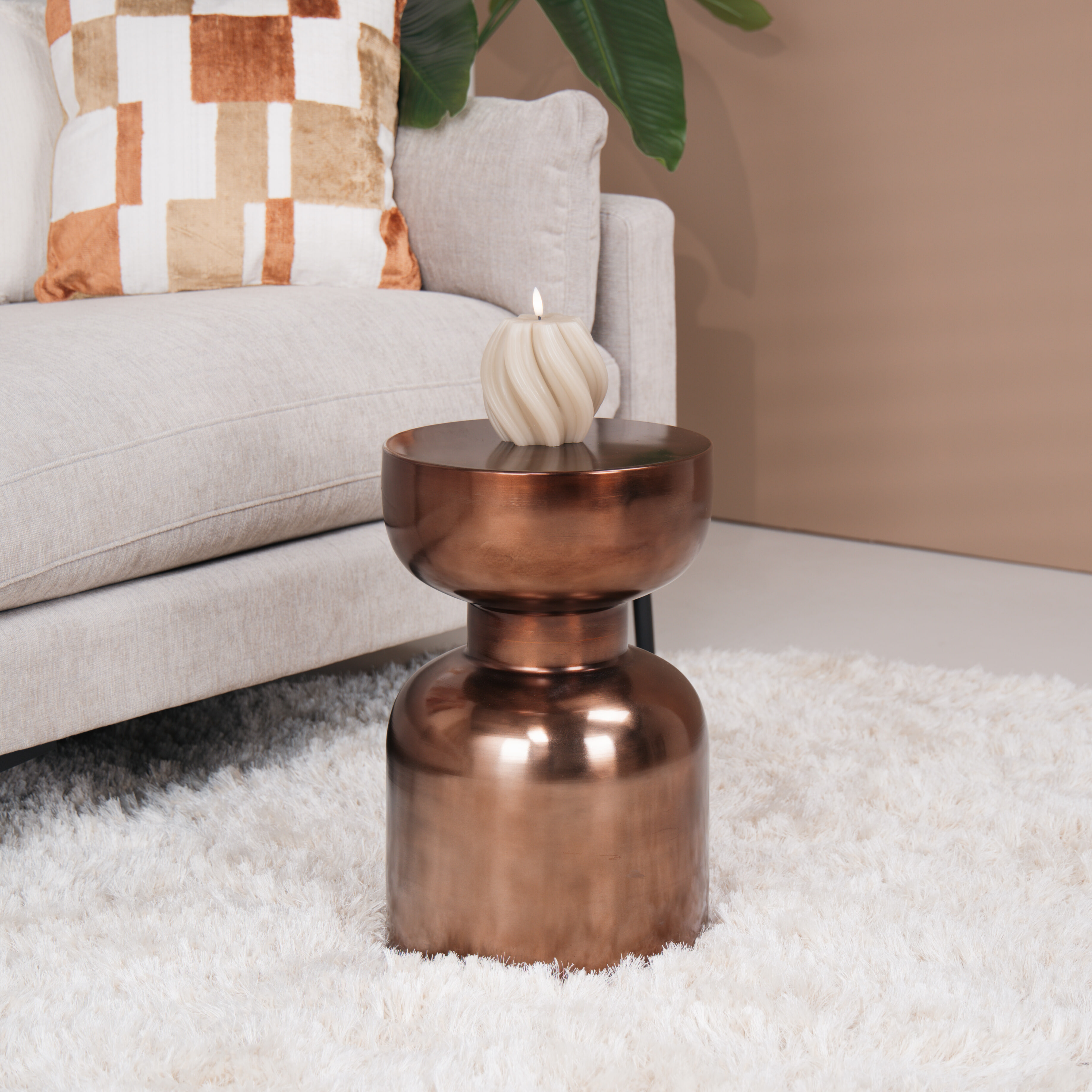 WOOOD Ronde Bijzettafel Frits 30cm - Brons | WOOOD