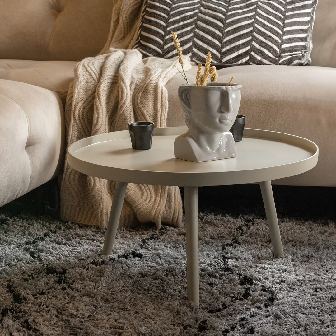 WOOOD Ronde Bijzettafel Mesa Ø60cm - Zand | WOOOD