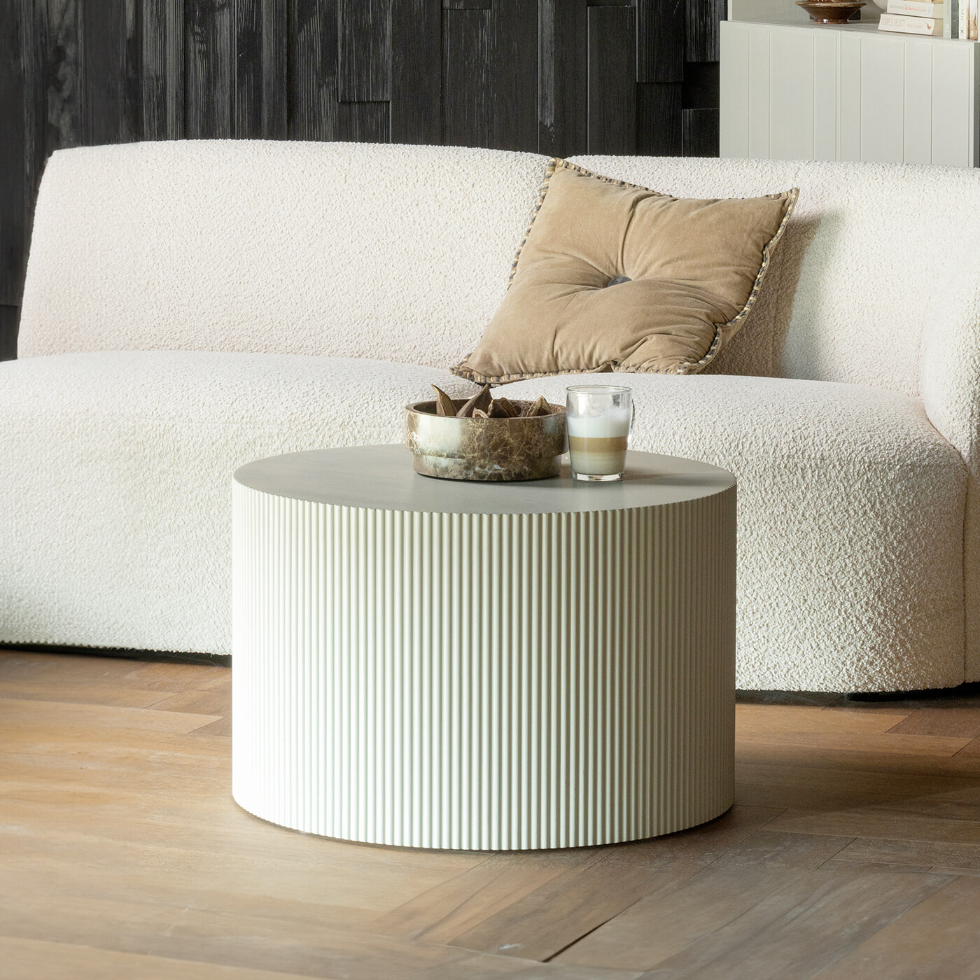 WOOOD Ronde Bijzettafel Sanne 60cm - Antique Beige - Exclusive | WOOOD