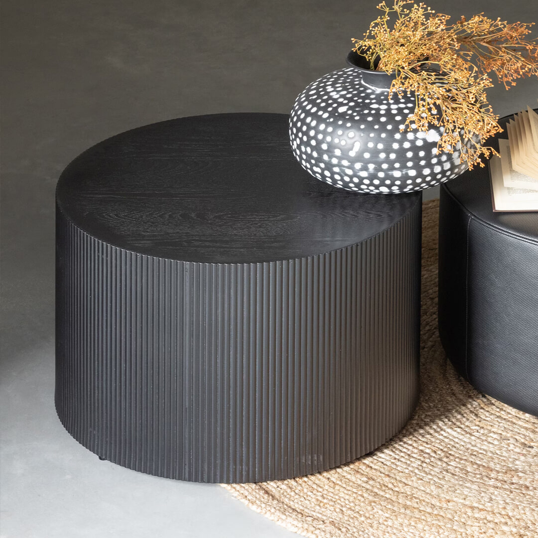 WOOOD Ronde Bijzettafel Sanne ø60cm - zwart - Exclusive | WOOOD