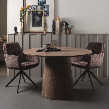WOOOD Ronde Eettafel Maan 120cm - Walnoot - Exclusive | WOOOD