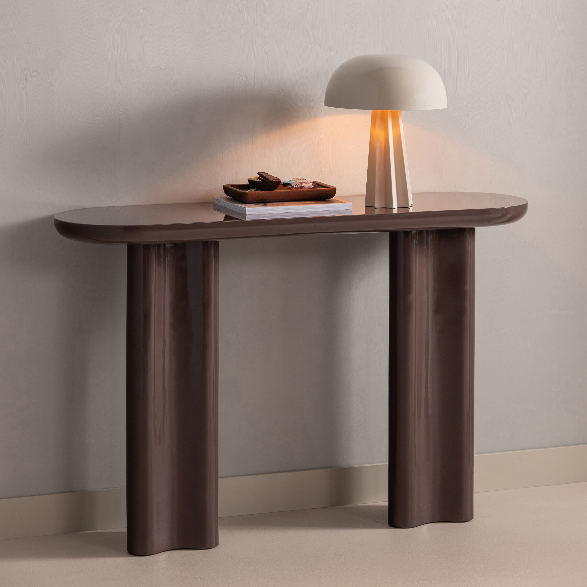 WOOOD Sidetable Evara 120cm - Donkerbruin | WOOOD