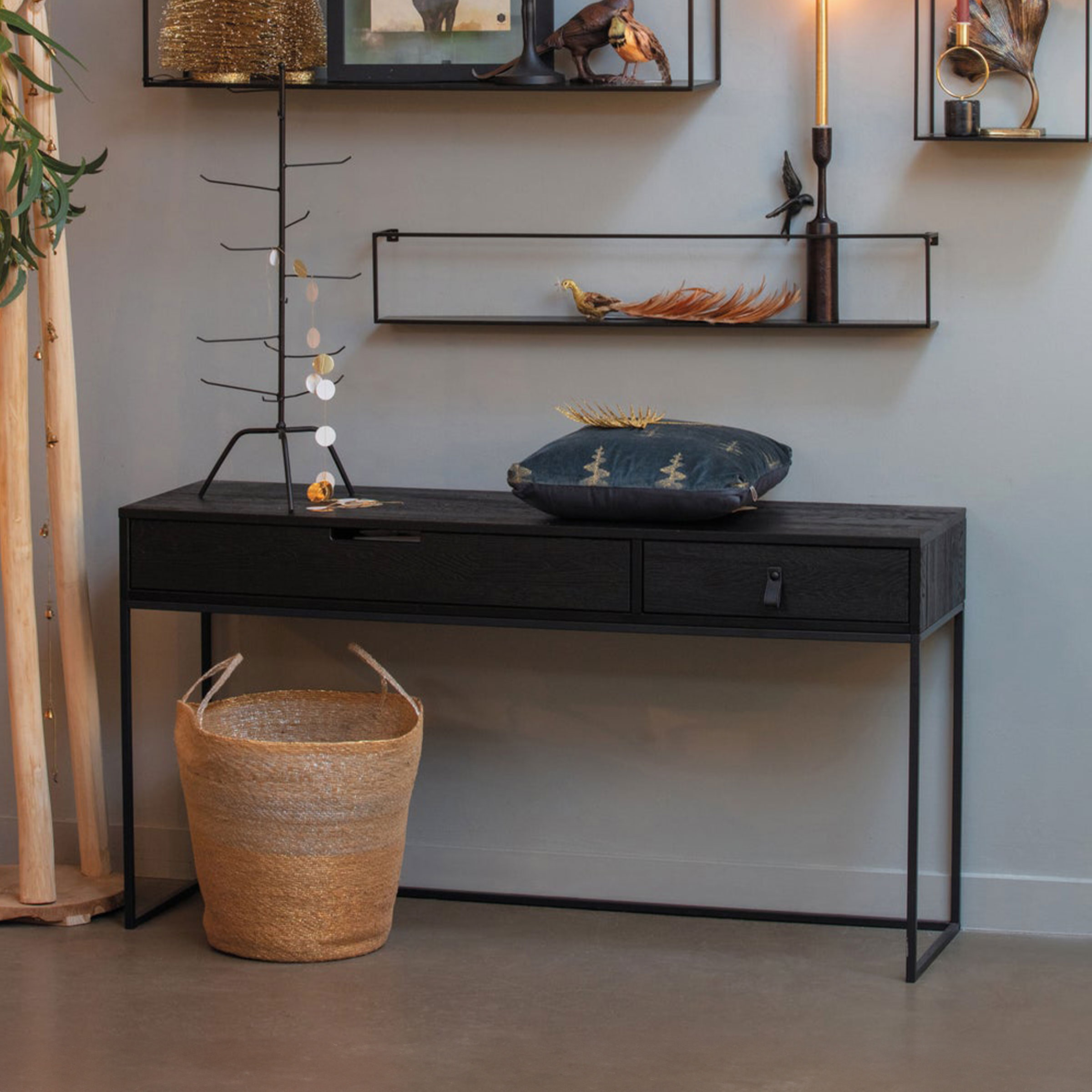 WOOOD Sidetable Silas 140cm - Zwart - Exclusive | WOOOD