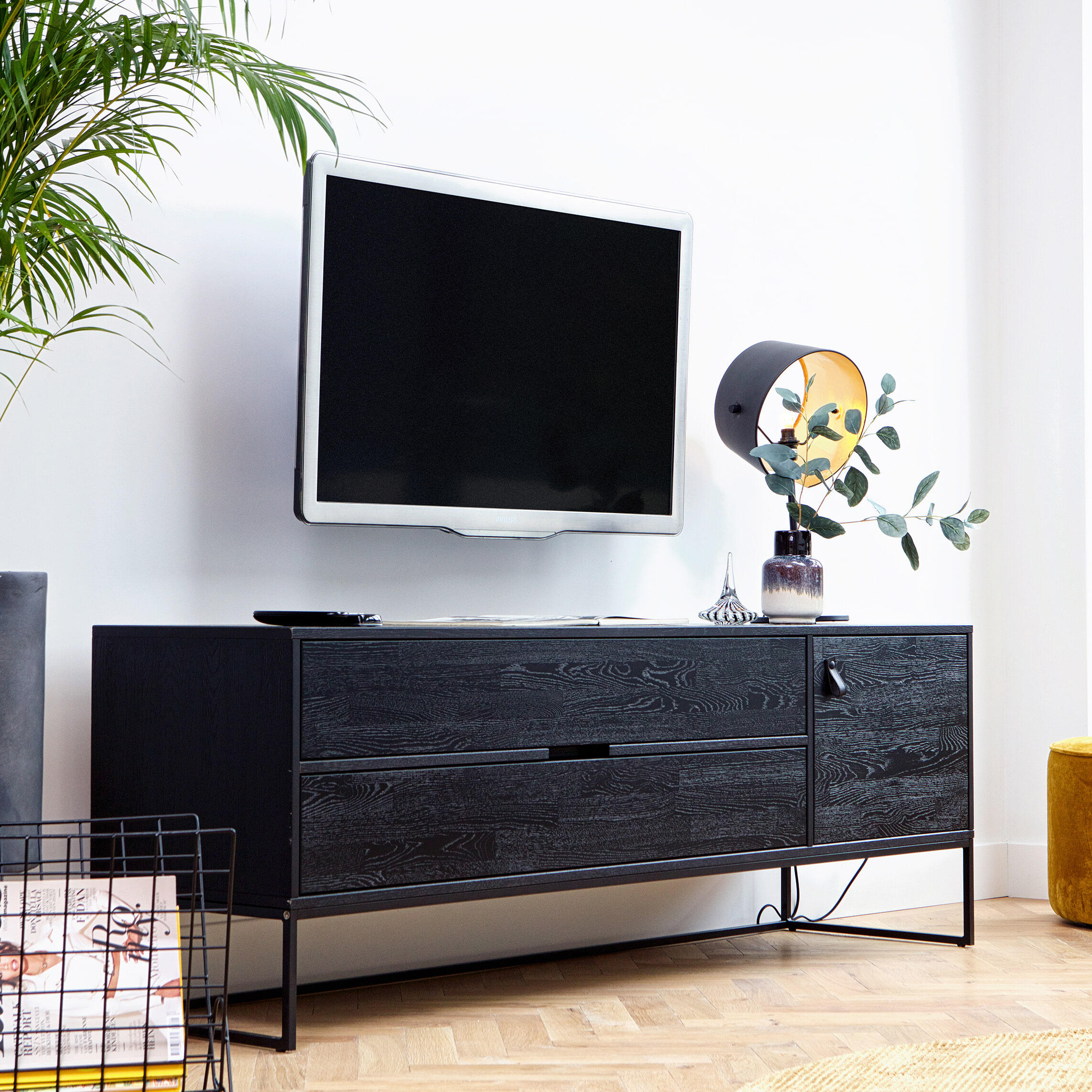 WOOOD TV-meubel Silas Eiken 180cm - zwart - Exclusive | WOOOD