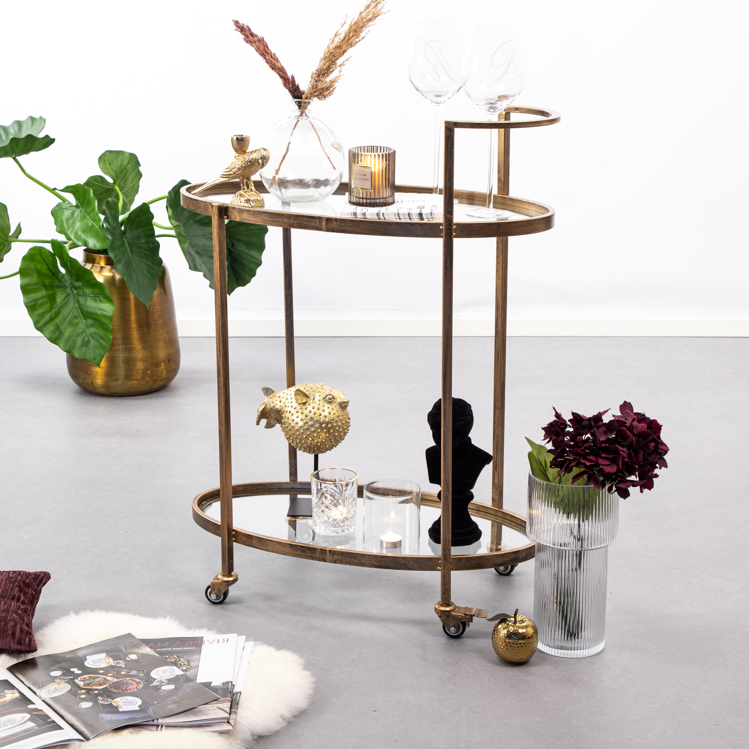 WOOOD Trolley Push - Antique Brass - Ovaal - BePureHome | WOOOD