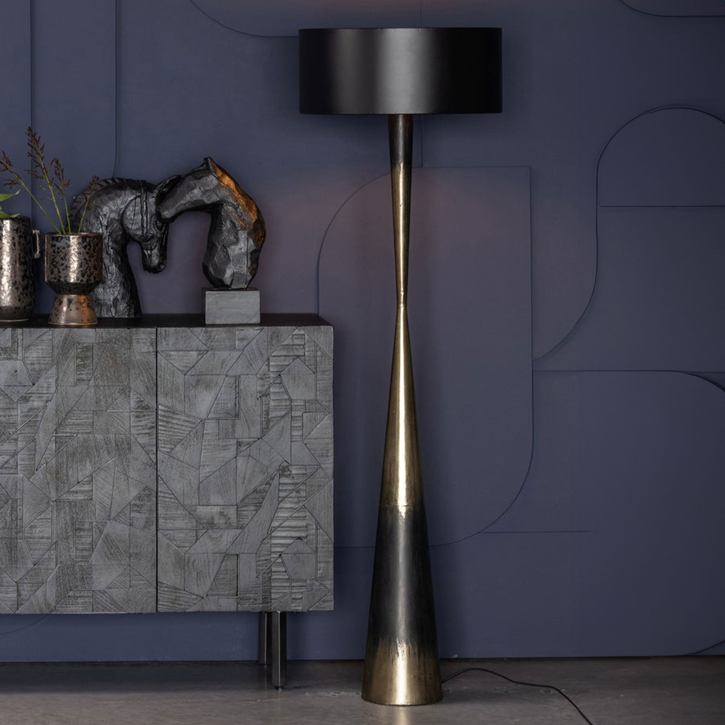 WOOOD Vloerlamp Blackout Too - Zwart - BePureHome | WOOOD