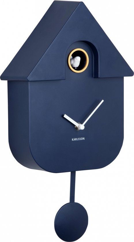 Wall Clock Modern Cuckoo Dark Blue | Karlsson