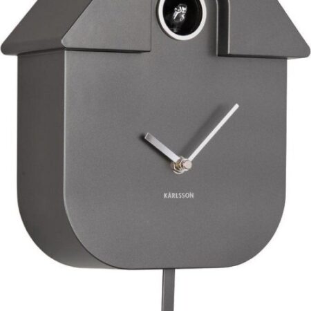 Wall Clock Modern Cuckoo Metallic Dark Grey | Karlsson