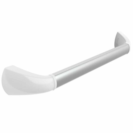 Wandbeugel zilverkleurig met afdekkappen in mat wit | Kies lengte wandbeugel : 60 cm | SecuCare | SecuCare