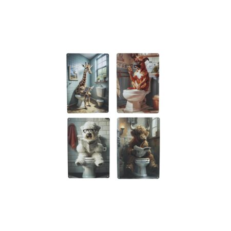 Wandbord Animals Toilet metaal 20x30cm | Merkloos