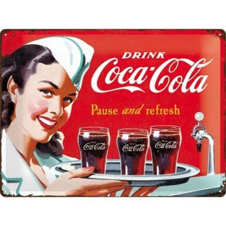 Wandbord Coca-Cola red/white Waitress | Nostalgic Art