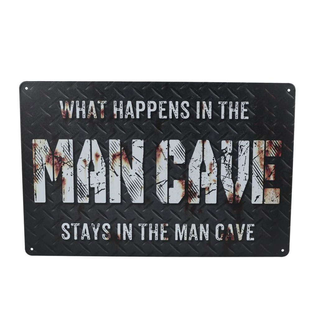Wandbord Mancave Zwart metaal |