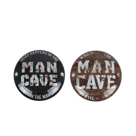 Wandbord Mancave bol metaal 40x40cm | Merkloos