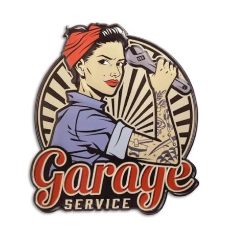 Wandbord Tin Garage Service met reliëf | DecoImport