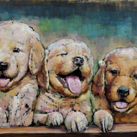 Wanddecoratie 3D metaal honden | Gave Specials