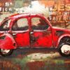 Wanddecoratie 3D rode auto metaal | Gave Specials