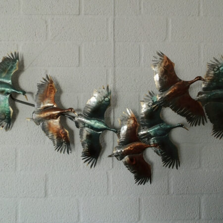 Wanddecoratie gekleurde eenden metaal | Sam. B.V.