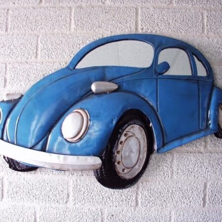 Wanddecoratie kever blauw van metaal | Sam. B.V.