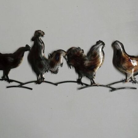 Wanddecoratie kippen metaal | Sam. B.V.