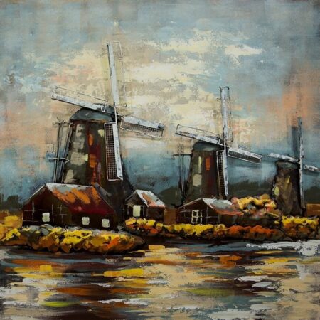 Wanddecoratie metaal 3D Nederlandse molens | Gave Specials