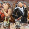 Wanddecoratie metaal Dikke dames diner | Gave Specials