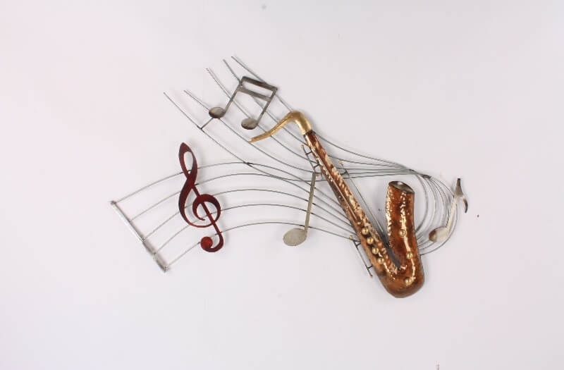 Wanddecoratie notenbalk met saxofoon | Sam. B.V.
