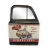Wanddecoratie tinnen autodeur met spiegel | DecoImport