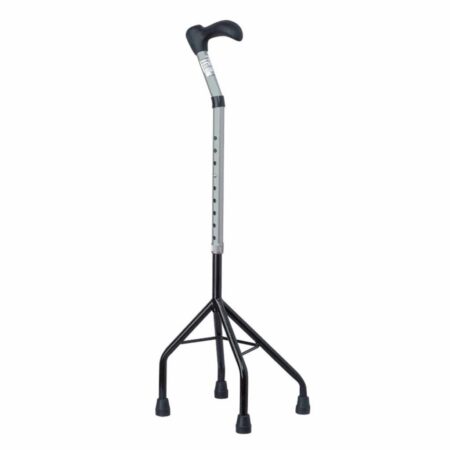 Wandelstok 4-poot verstelbaar | Links- en rechtshandig | Zwart en zilvergrijs | PR30148SB | ThuiszorgwinkelXL