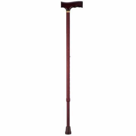 Wandelstok aluminium | Kleur: Mahonie | Wandelstokken | Met houten handvat | PR30090-E | ThuiszorgwinkelXL