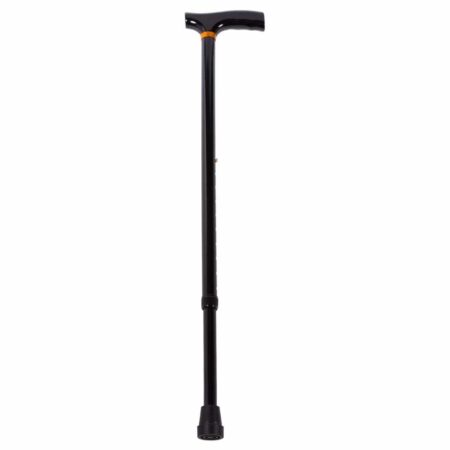Wandelstok aluminium | Kleur: Zwart | Wandelstokken | Met houten handvat | PR30090-EBK | ThuiszorgwinkelXL