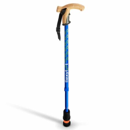 Wandelstok met kurken handvat | Flexifoot | Schokabsorberend | Blauw | PR30049-BL | Flexifoot