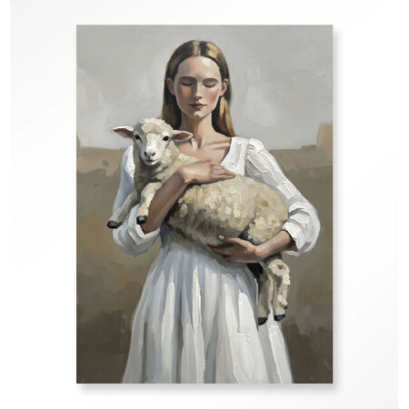 Wandkleed Baby Sheep Met Frame 80x110 | Urban Cotton
